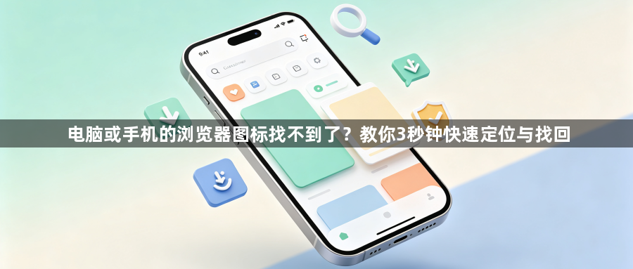 电脑或手机的浏览器图标找不到了？教你3秒钟快速定位与找回1