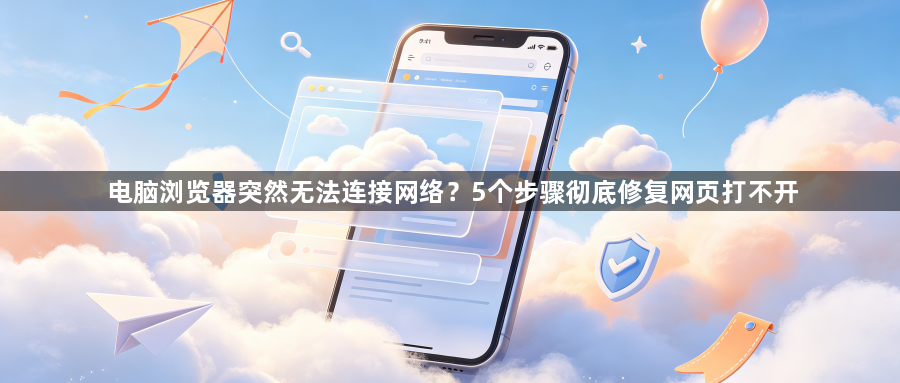 电脑浏览器突然无法连接网络?5个步骤彻底修复网页打不开1