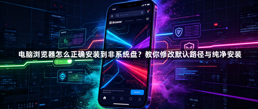 电脑浏览器怎么正确安装到非系统盘？教你修改默认路径与纯净安装1