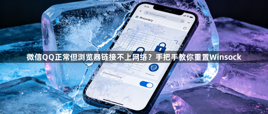 微信QQ正常但浏览器链接不上网络？手把手教你重置Winsock1