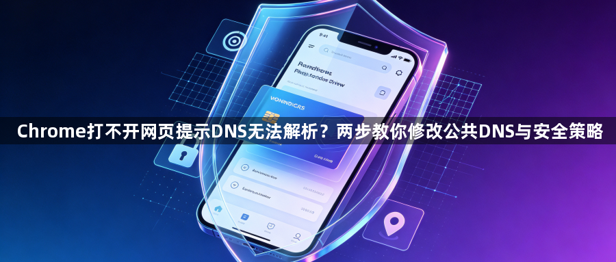 Chrome打不开网页提示DNS无法解析？两步教你修改公共DNS与安全策略1